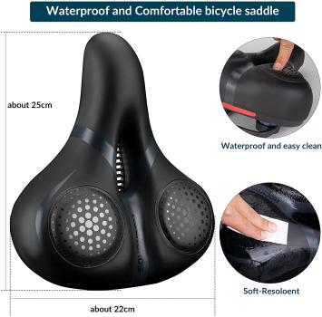 Preview: ROCKBROS | Fahrradsattel – Bequemer, Ergonomischer Gelsattel für Herren und Damen